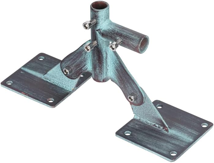 CLYB Heavy Duty Weather Vanes Roof Mount 2-Port Adjustable Weathervane Mount Bracket for Outside Garden Yard Cupola Sheds Barns Post Roofs - Image 1